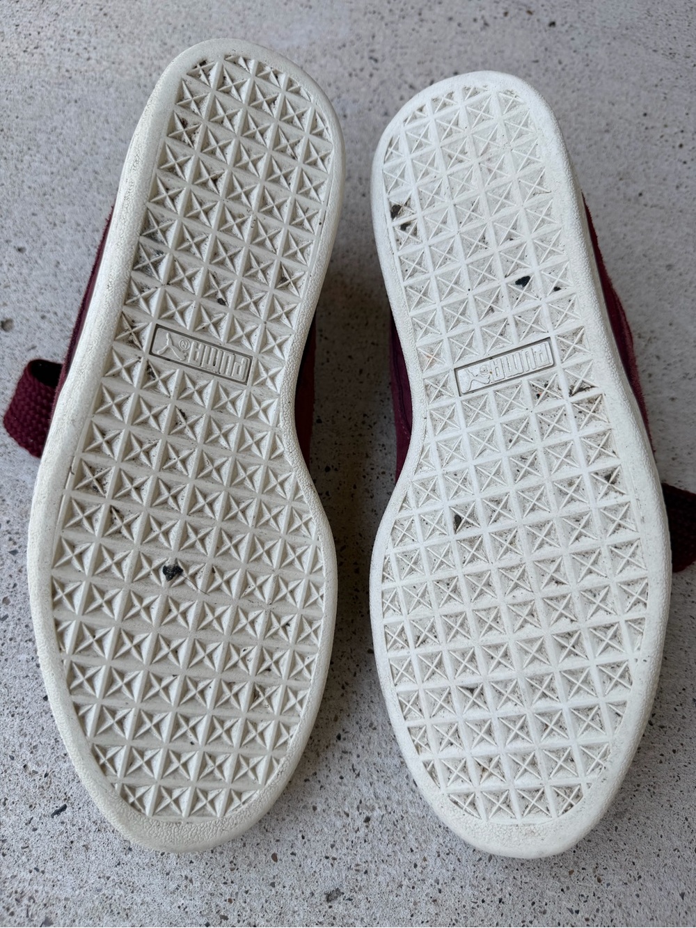 Puma Suede Heart Quilted Burgundy Ribbon Lace Sneakers Womens Size 10 - Picture 11 of 11